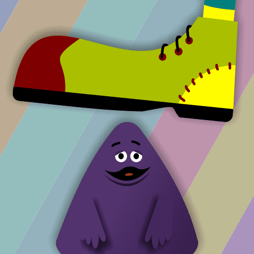 Grimace vs Giant Clown Shoes